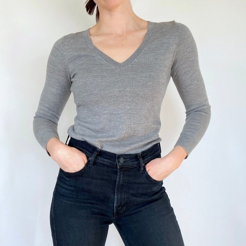 Banana Republic Merino Wool Fitted V-neck Sweater